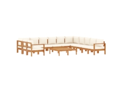 Maison Exclusive - Conjunto de sofá de jardín de 9 piezas con cojines de acacia maciza