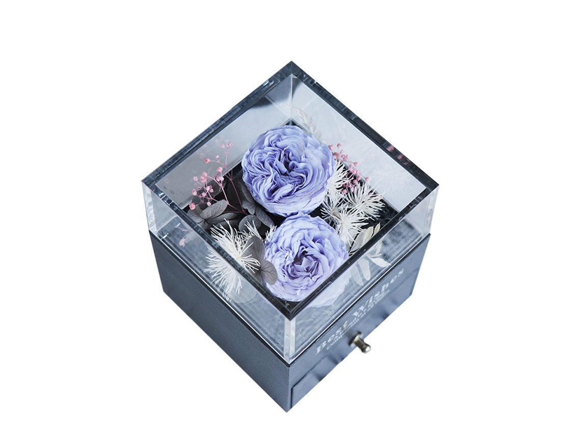 KOFIHETY Caja de Regalo Flor Eterna Joyero - Rosa Eterna para Novio Día de San Valentín