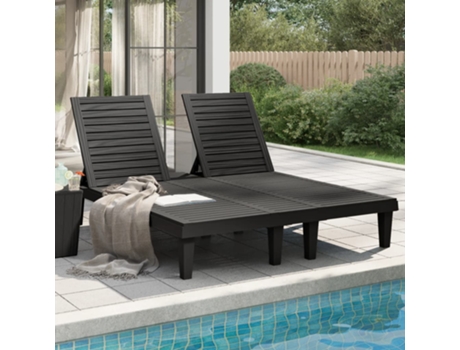 MAISON EXCLUSIVE - Tumbona doble de polipropileno negro 155x138x83 cm
