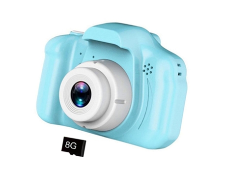 Cámara Fotográfica Infantil SLOWMOOSE Digital Cartoon 2 Pulgadas HD USB Recargable (Tarjeta de Memória 8 GB - Azul)