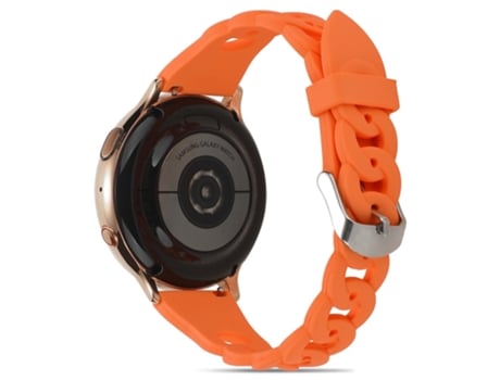 Correa de Silicona 20mm diseño circular para Garmin Venu 2 Plus/Samsung Galaxy Watch4 - anaranjado