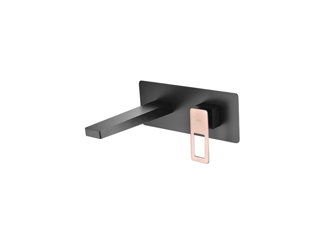 Grifo Mice empotrado monomando lavabo, grifos empotrados Negro/Oro Rosa MICE COLLECTION