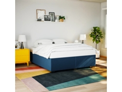 Cama Sin Colchón Tela Azul 200x200 Cm