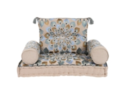 Set 4 Sillon Algodon Doble Azul 90x55x18cm