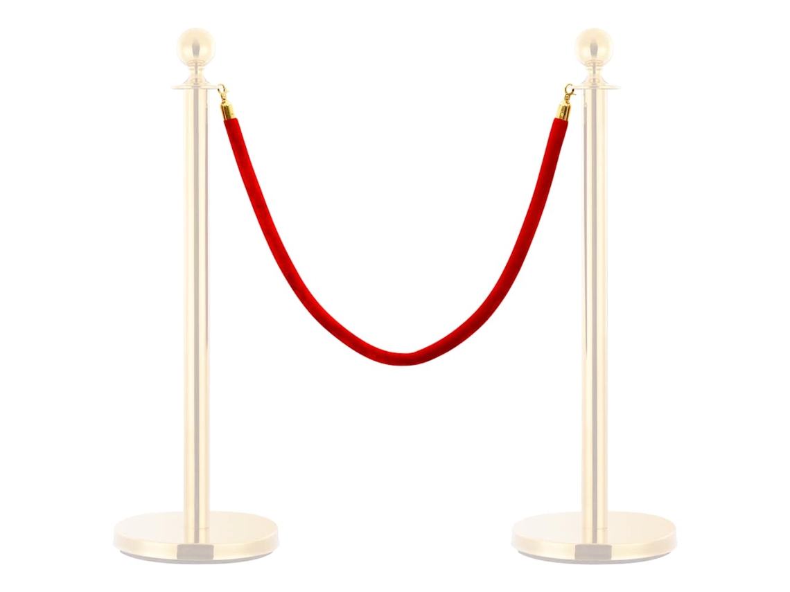Cuerda Para Poste De Control De Masas Terciopelo Rojo Y Dorado