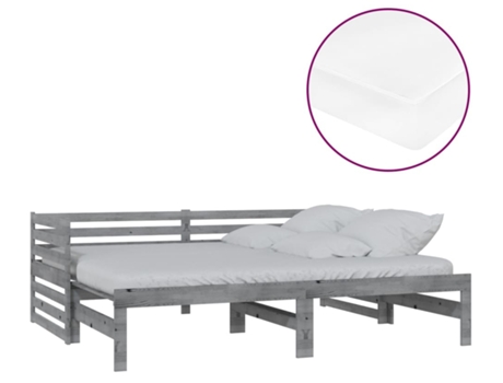 Sofá cama VIDAXL Gris Madera (203.5x185x68.5 cm)