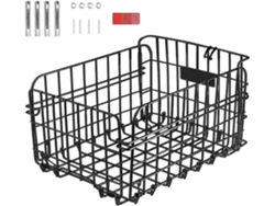 Cesta Trasera Plegable Para Bicicleta Harilla, Gran Capacidad, Fácil De Instalar, Fabricada En Alambre