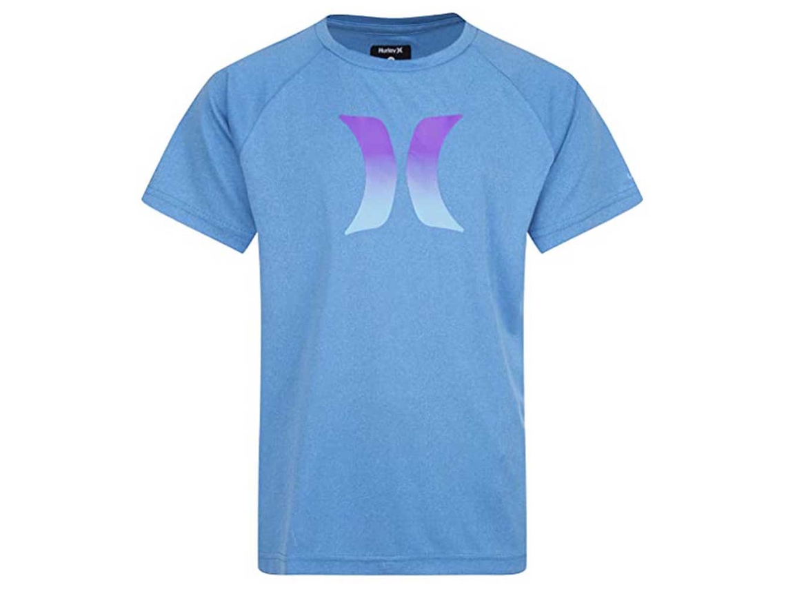 Rashguard Infantil Manga Curta Ombre Icon Upf Azul Xlhurley