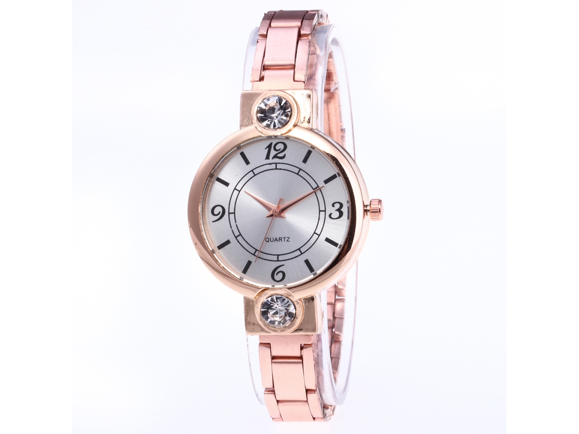 Reloj De Pulsera De Cuarzo Para Mujer Con Brazalete De Acero, Esfera Redonda, Estilo Casual (negro)