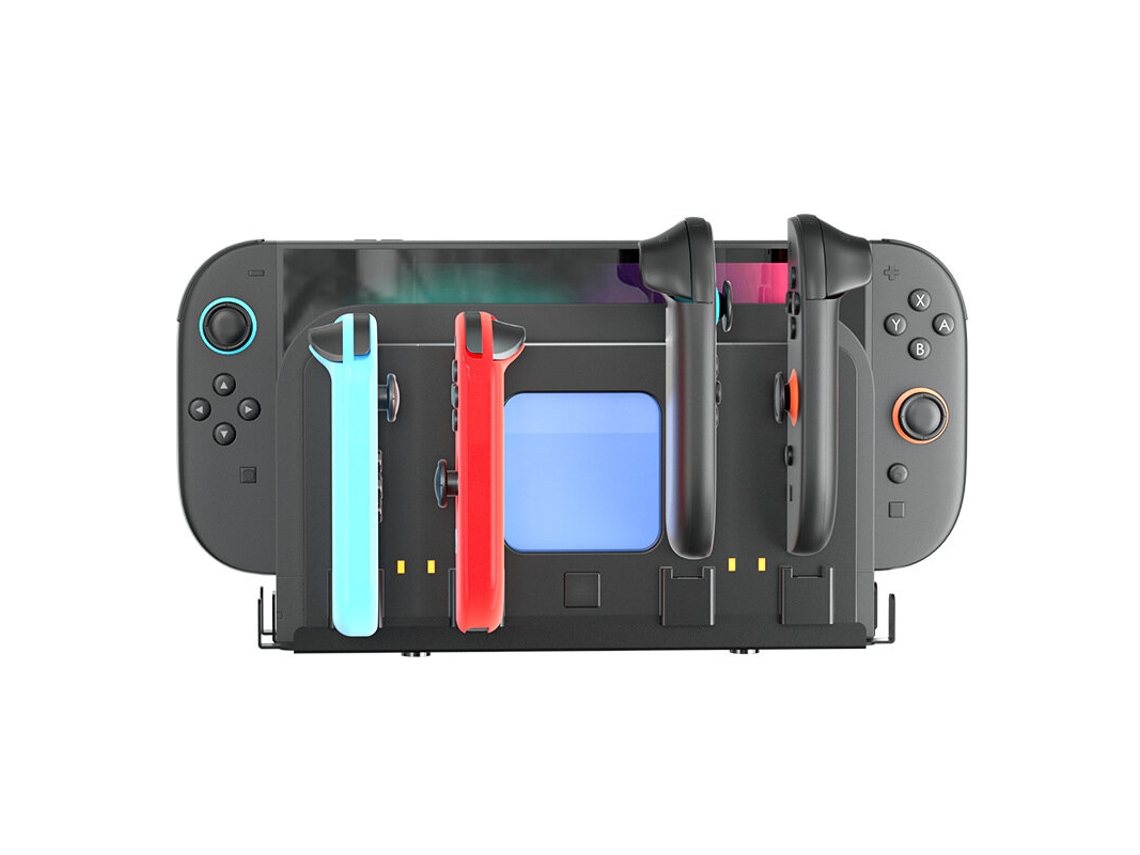 Base de carga de pared Iplay HBS-2881 para Nintendo Switch, 4 en 1, con iluminación RGB.