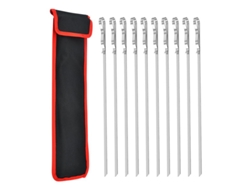 10 Brochetas De Acero Inoxidable De 43 Cm, Inoxidables, Aptas Para Lavavajillas, Con Bolsa De Malla Incluida Para Barbacoas.