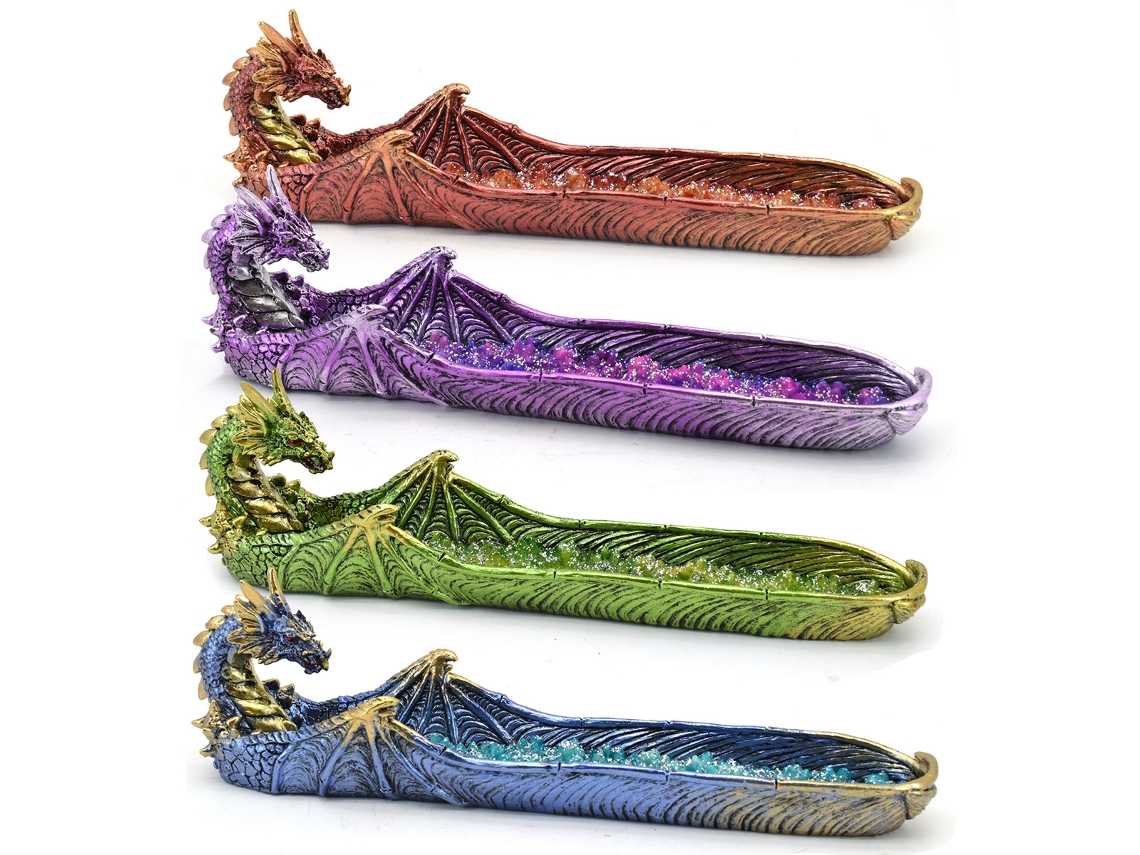 Signes Grimalt - Quemador Incienso | Incienso Soporte - 8x6x27 cm - Dragones, Pack de 3