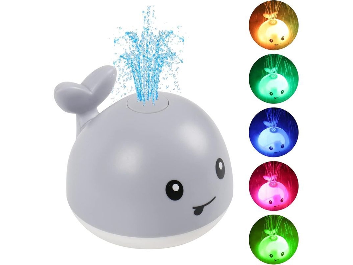 Juguetes De Baño Para Bebés - Ballena Luminosa Con Aspersor - Juguetes De Baño Para Niños (gris)