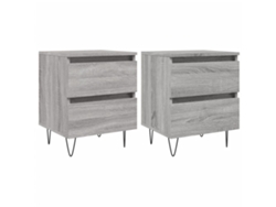 Maison Exclusive - Mesita De Noche 2 Uds Madera Ingeniería Gris Sonoma 40x35x50 Cm