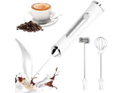 Espumador de leche eléctrico para café, con 3 velocidades y 2 varillas batidoras reemplazables, ideal para café, capuchino y huevos cocidos.