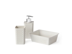 TATAY Set Accesorios Baño Bohol 3 Piezas En Plástico Reciclado. cielo blanco