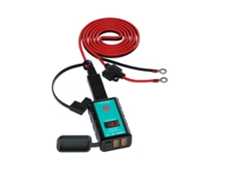 Carregador Usb Para Moto Dual Usb Quick Charge 3.0 Com Voltímetro E Cabo De Extensão Ot De 1.4m Para Veículos 12-24v