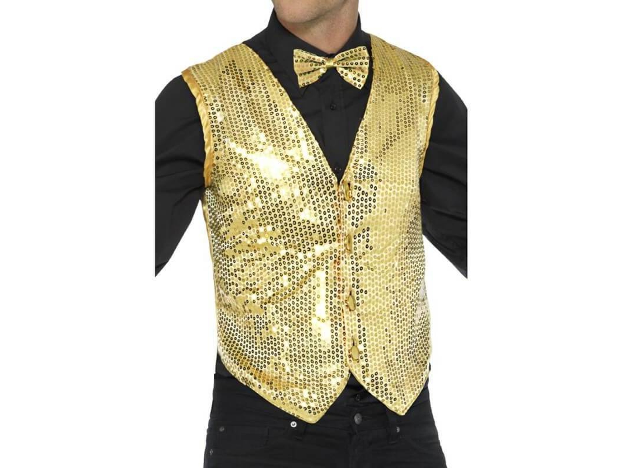 Disfraz de Hombre DISFRAZZES Chaleco De Lentejuelas (Talla: S)