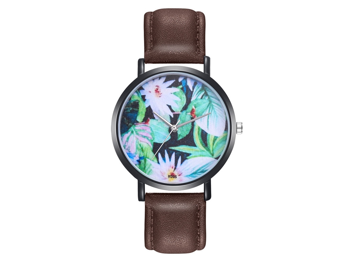 Reloj De Pulsera De Cuarzo Informal Para Mujer, Esfera Clásica, Correa De Piel Sintética Marrón.