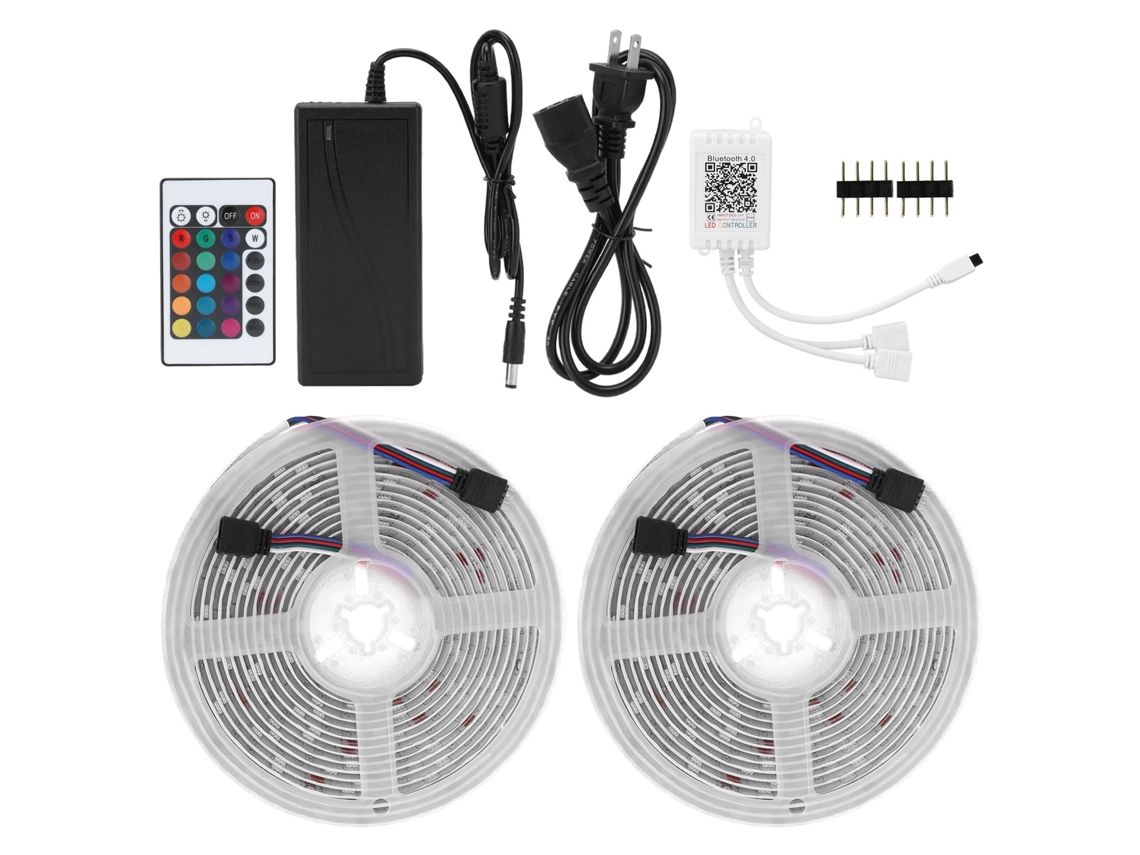 Tira De Luz Led Smd5050 12v Ip65 Rgb Con 300 Leds Y Control Remoto De 24 Teclas, 10 M