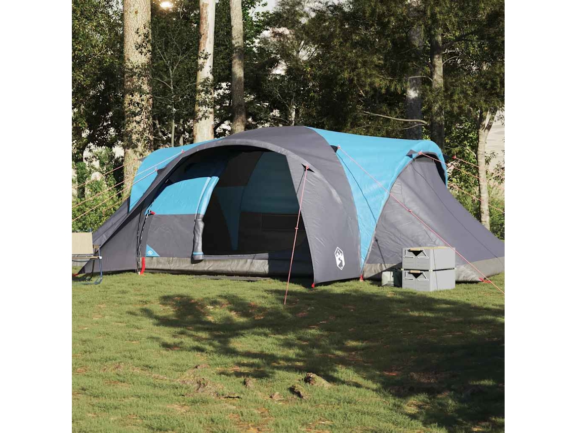 Tienda De Campaña Familiar Iglú 6 Personas Impermeable Azul