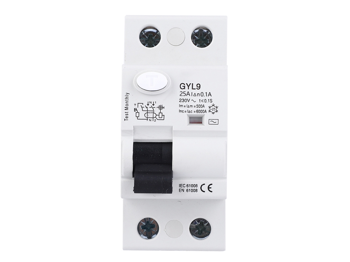 Disyuntor De Corriente Residual 2p 25a/40a/63a 230vac Con Protección Contra Fugas