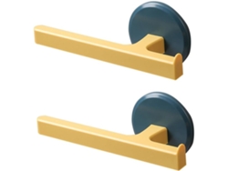 Toallero De Pared 2 Pzas En Abs Y Acrílico Azul, Montaje Que Ahorra Espacio Para Baño Cocina, Almacenamiento