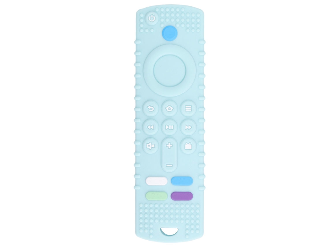 Chupete Para Bebé Con Control Remoto, Masajeador De Encías De Silicona Suave Con Botones, Color Azul Claro.