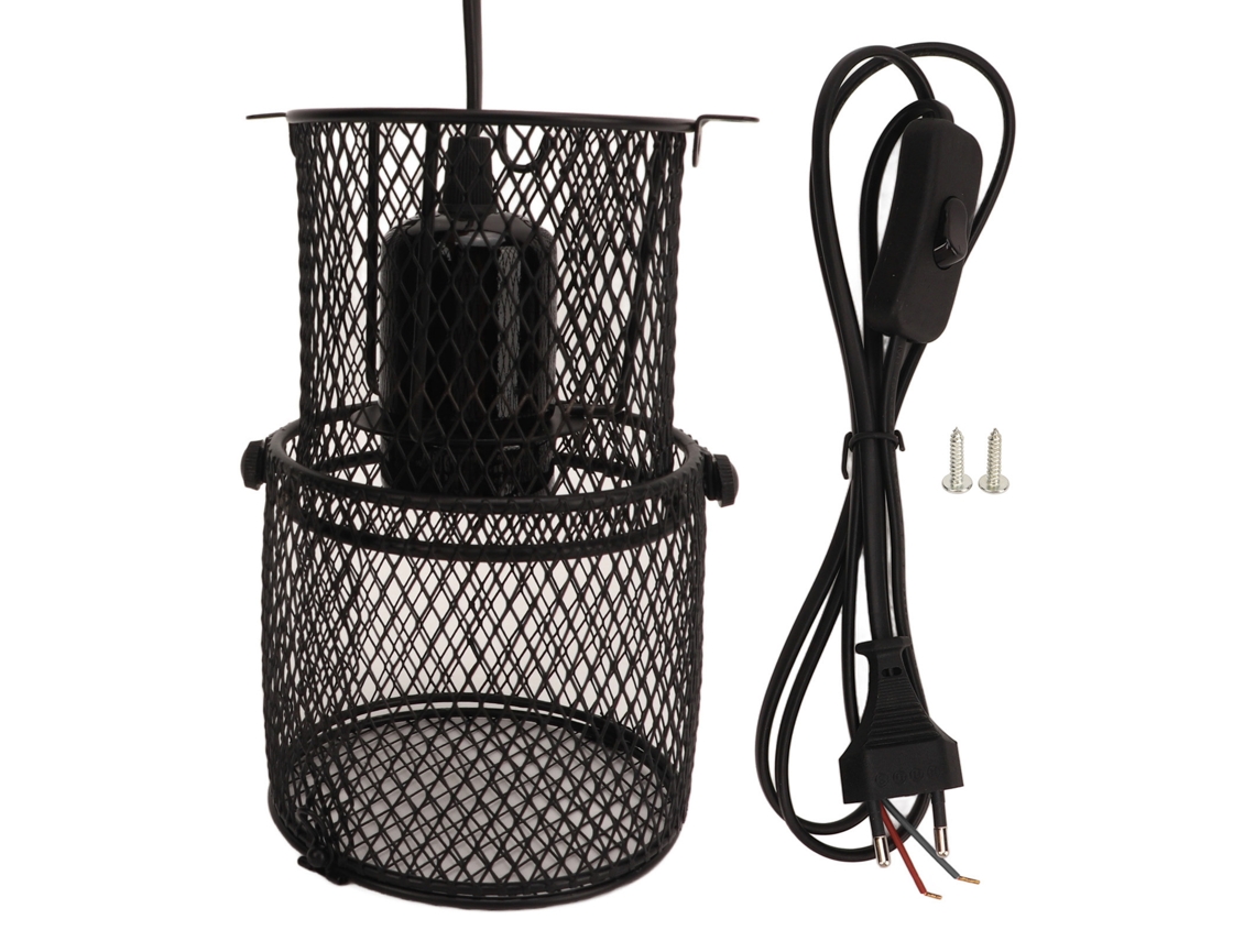 2026-protector De Luz De Calor Para Reptiles Con Malla Retráctil, Soporta Bombilla Cerámica E27, Plug Eu 220-240v, Evita Quemaduras