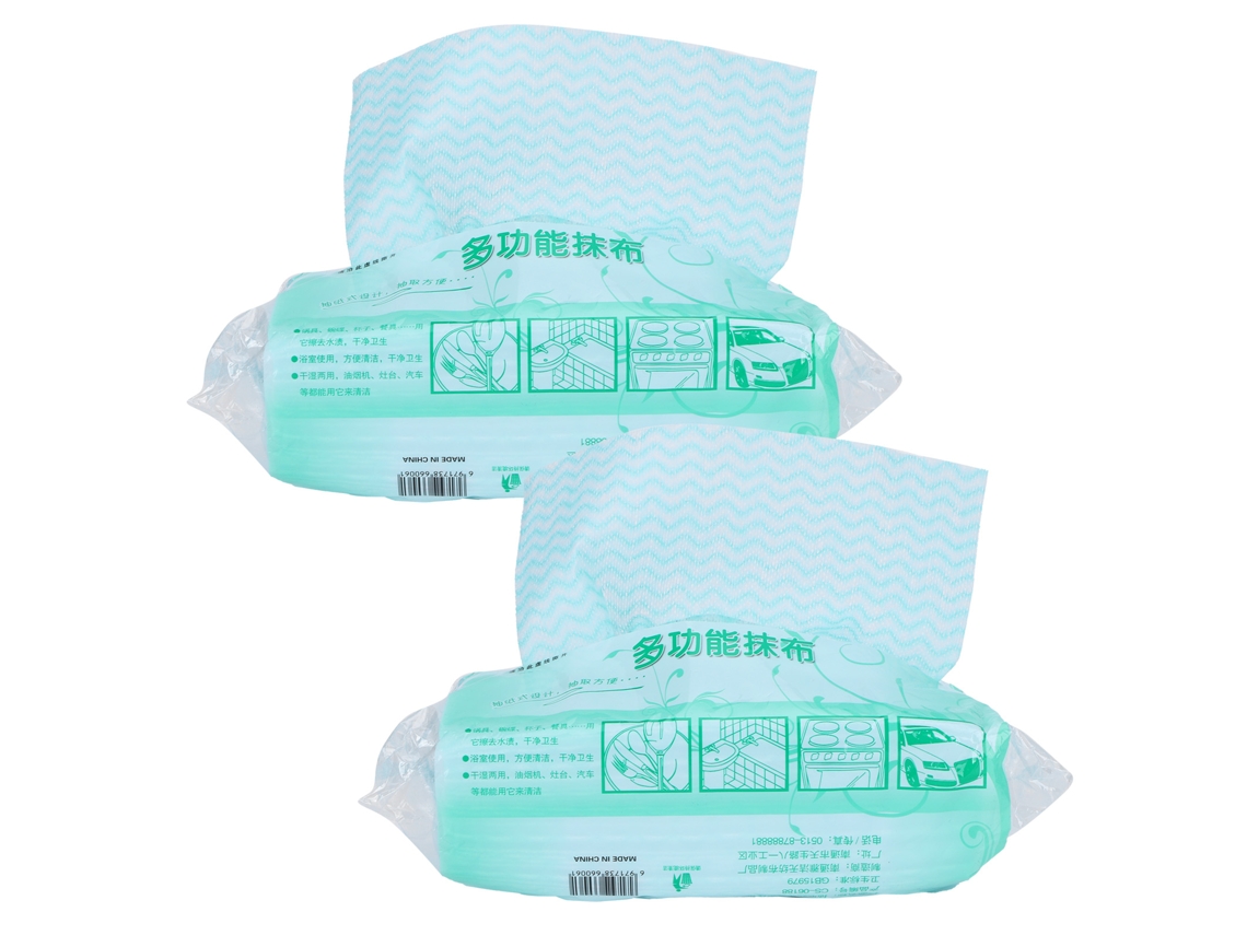 Paquete de 2 paños desechables para lavavajillas no tejidos (verdes)