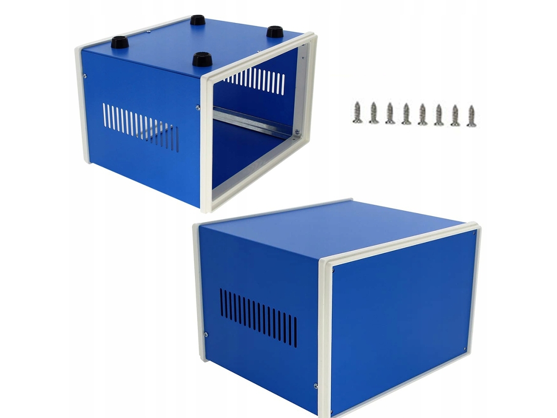 Caja metálica azul de 110 x 250 x 190 mm – Alta calidad | Resistente a la corrosión | Proyectos electrónicos