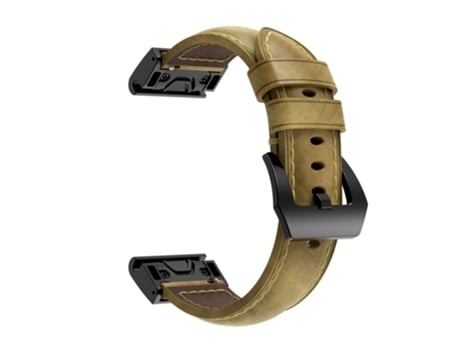 Correa de piel auténtica textura de caballo loco para Garmin Fenix 5 - marrón claro