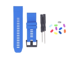 Correa De Silicona De 26 Mm Con Hebilla De Acero Inoxidable Para Fenix 2 3 3hr 5x Plus Azul Con Tapas De Carga