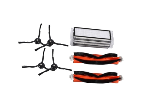 2pcs escova principal + 4pcs filtro hepa + 4pcs escova lateral preta para xiaomi