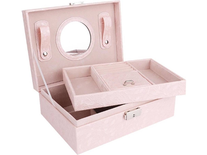 Caja de Joyas WJS Espejo Rosa