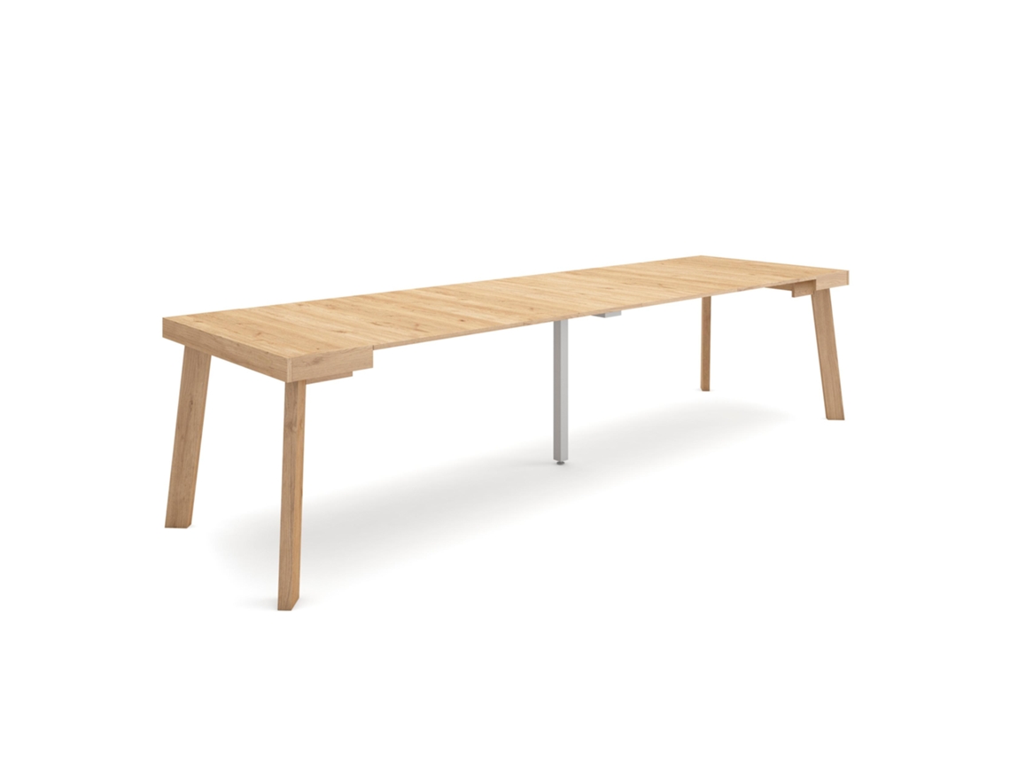 Mesa Consola extensible 300 Para 14 comensales Patas de madera Roble