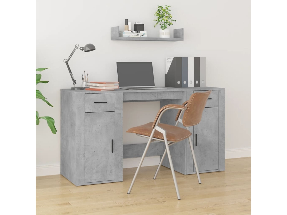 Secretaria | Mesa | Escritorio con muebles de madera gris cemento