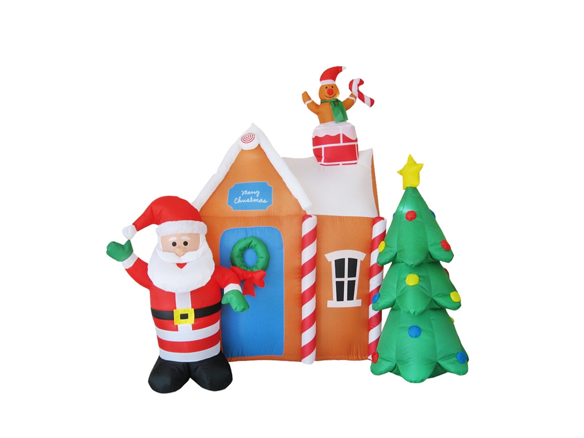 Decoración navideña: Papá Noel inflable iluminado