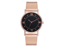 Reloj De Cuarzo Para Mujer Fan Teeda, Correa De Malla De Aleación, Esfera Con Números Romanos, Oro Rosa.