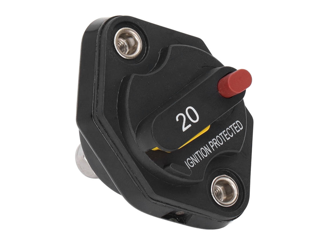 2026dz - Protector de sobrecarga de circuito con botón de reinicio manual, resistente al agua, 32 V 20 A para vehículos recreativos