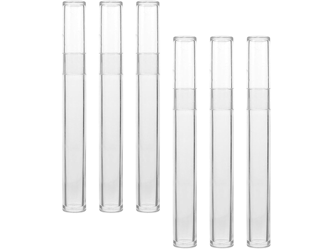 Boîte De Rangement Cylindrique Transparente En Plástico Pour 6 Pinces A Épiler Étui Protection