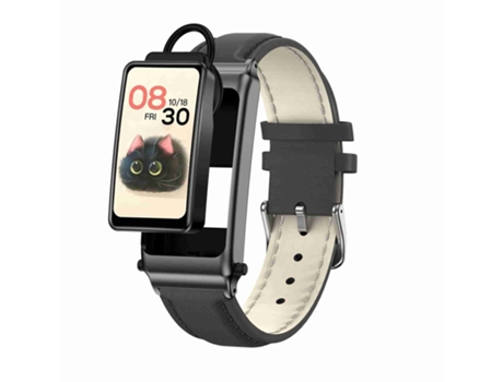 Smartwatch K80 1.57 '' Correa de cuero IP67 Soporte para auriculares extraíbles Llamada Bluetooth (Negro)