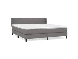 Maison Exclusive - Cama Box Spring Con Colchón Tela Gris Oscuro 160x200 Cm