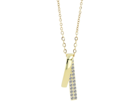 Collar con Colgante en Plata de Ley 925 con Circonias y Bañado en Rodio