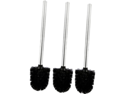 Juego De 4 Cepillos De Baño De Plástico Con Mangos De Acero Inoxidable Negro - Limpieza Profunda Sin