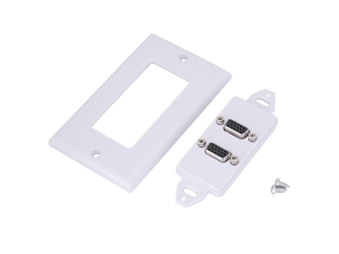 Panel De Pared Con 2 Puertos Vga Y Adaptador De Vídeo.