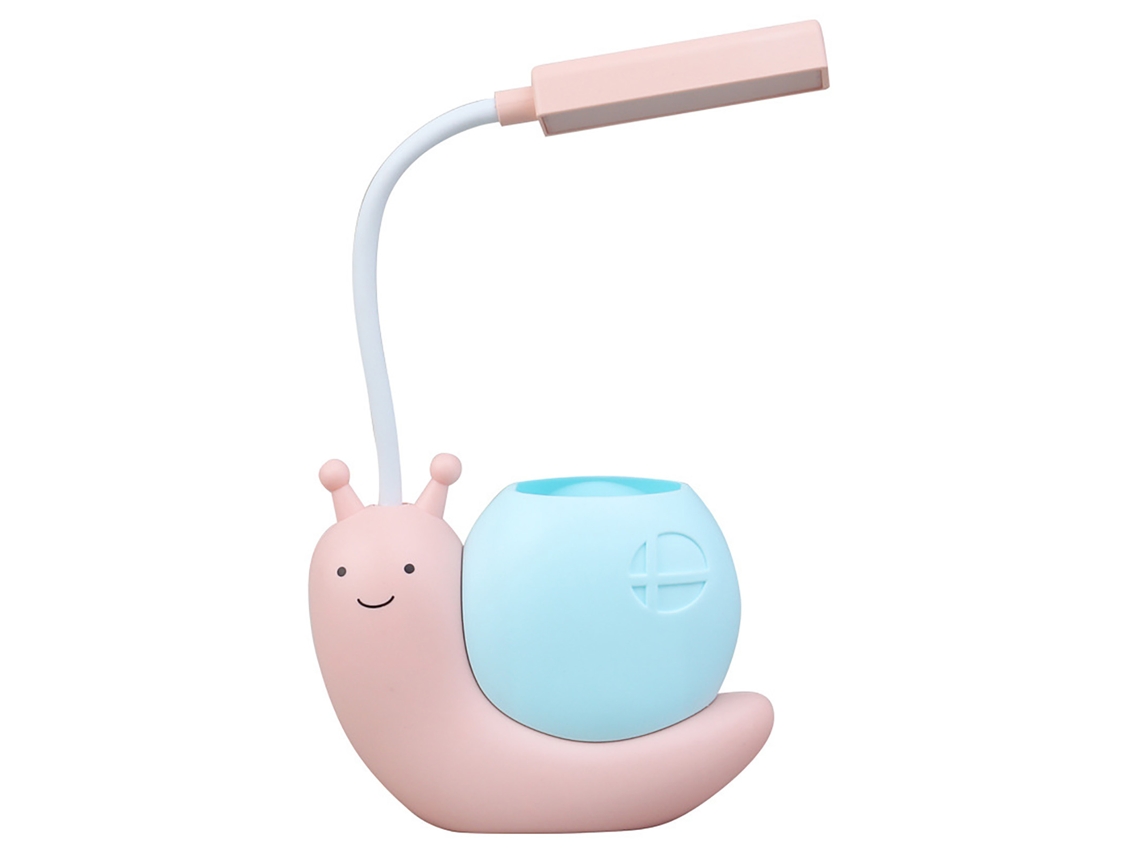 2026-lámpara De Escritorio Led Infantil Con Diseño Cartoon Carga Usb Luz Nocturna Suave Protectora De Ojos Rosa