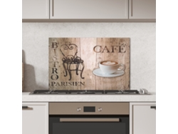 Panel antisalpicaduras para cocina de bistró parisino - Cafetería - Vintage 60x40 cm