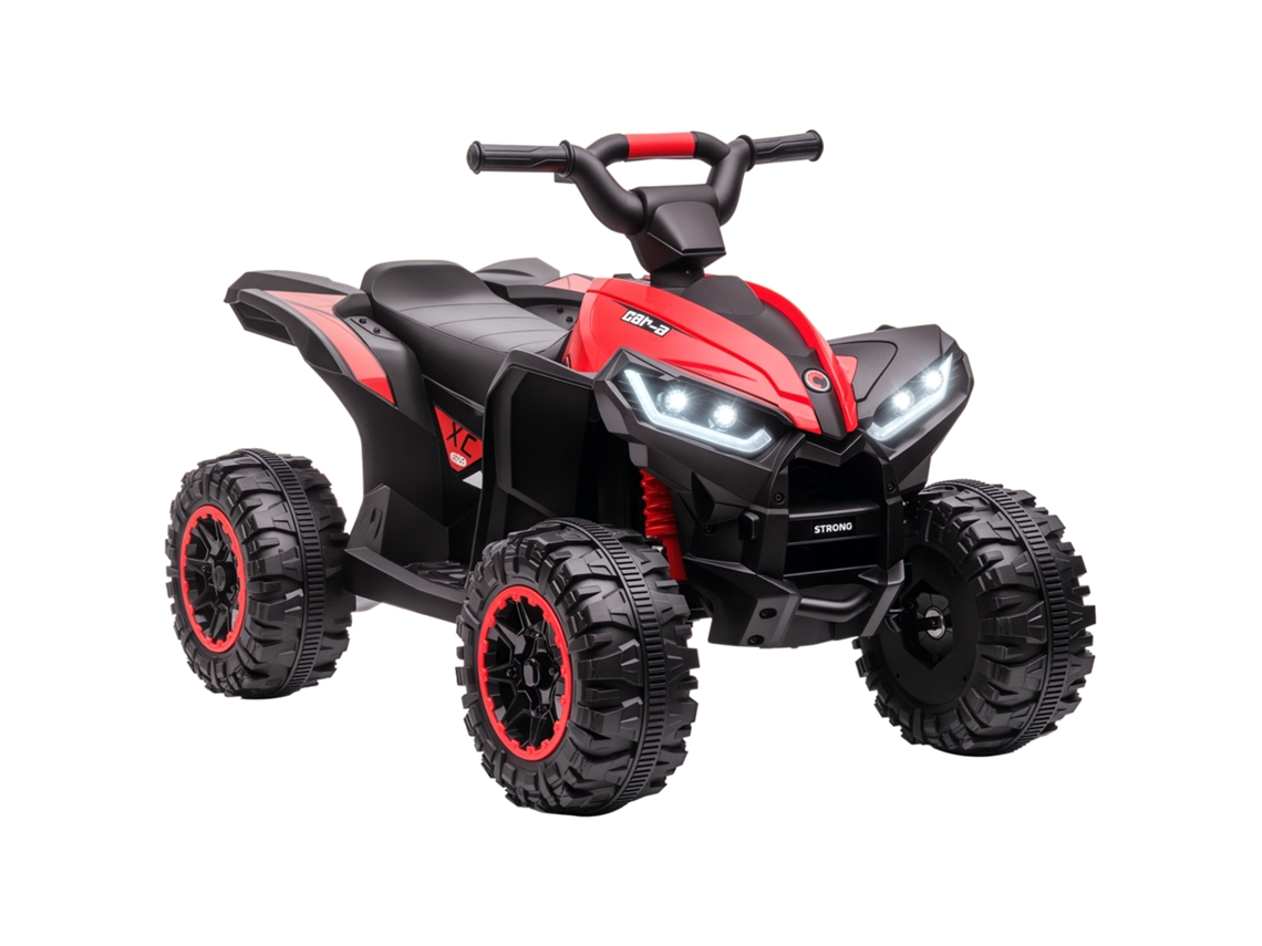 Quad Eléctrico Niños 3-5 Años 12v 2 Velocidades Claxon Rojo