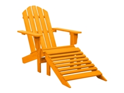 Silla Adirondack de jardín con otomana en abeto macizo naranja DKD Home Decor